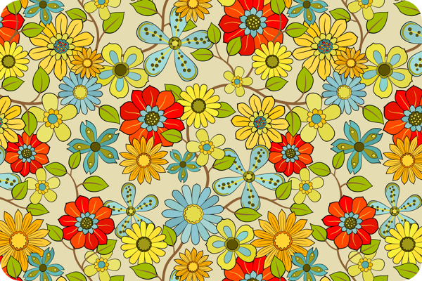 This picture shows a repeating floral pattern.