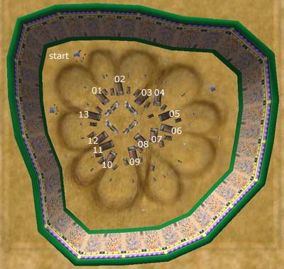 image: aerial view of the twisted ramp rapture layout